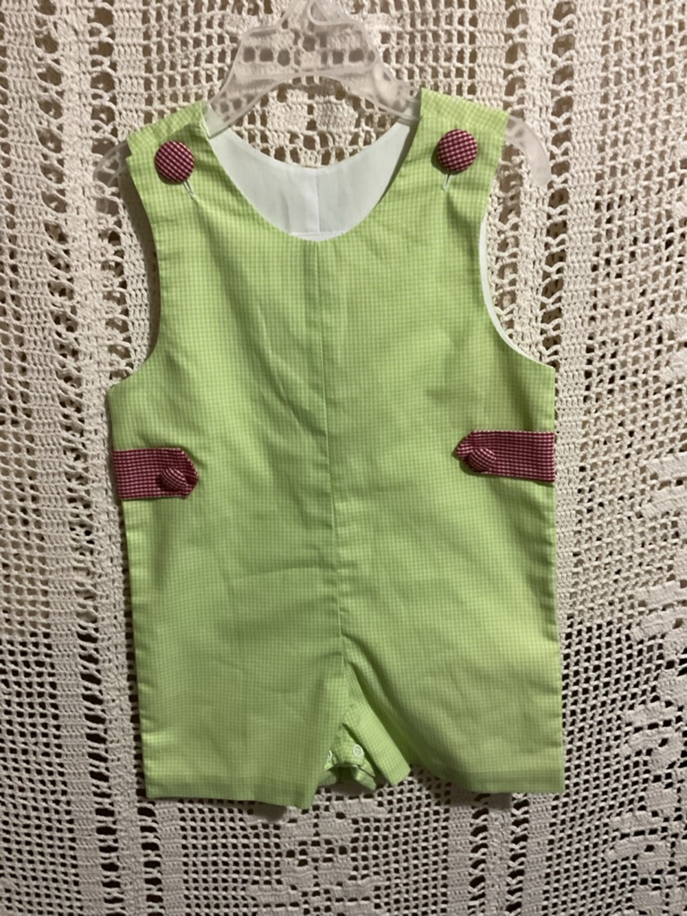 Natalie Grant boutique style checkered romper jonjon Jon Jon 18 months